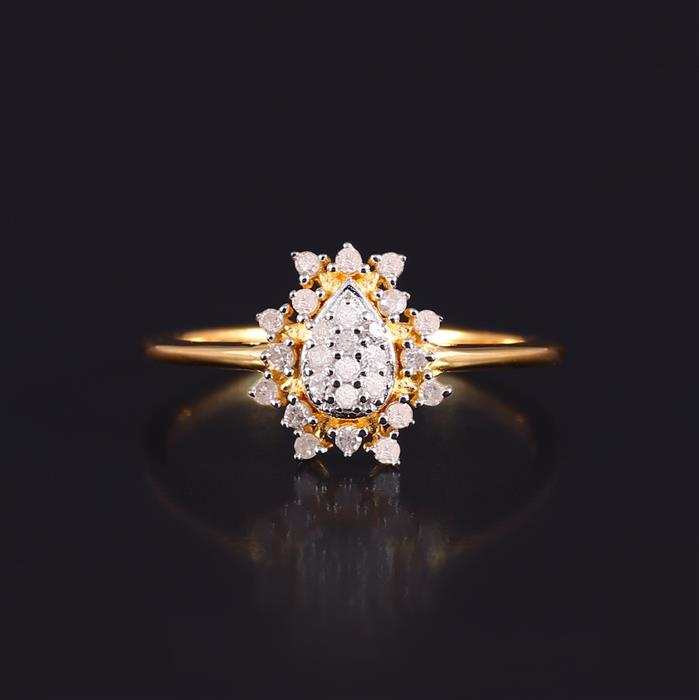 Diamond Ring in Gold Plated Sterling Silver – ShopIndology